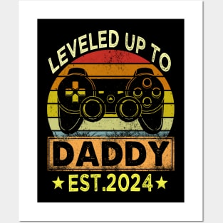 leveled up to daddy est 2024 Posters and Art